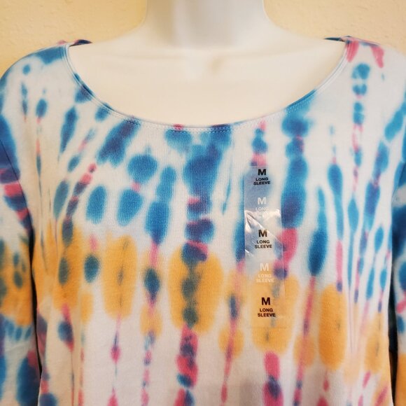 Karen Scott Women's Tie Dye Long sleeve Round neck t-shirt 100% Cotton size M. - Picture 7 of 11